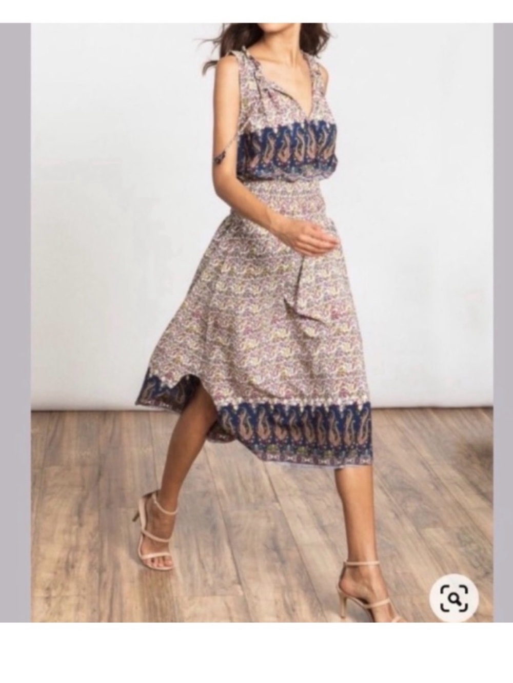 MISA Los Angeles Maddie tSmocked Midi Dress *French Floral* medium